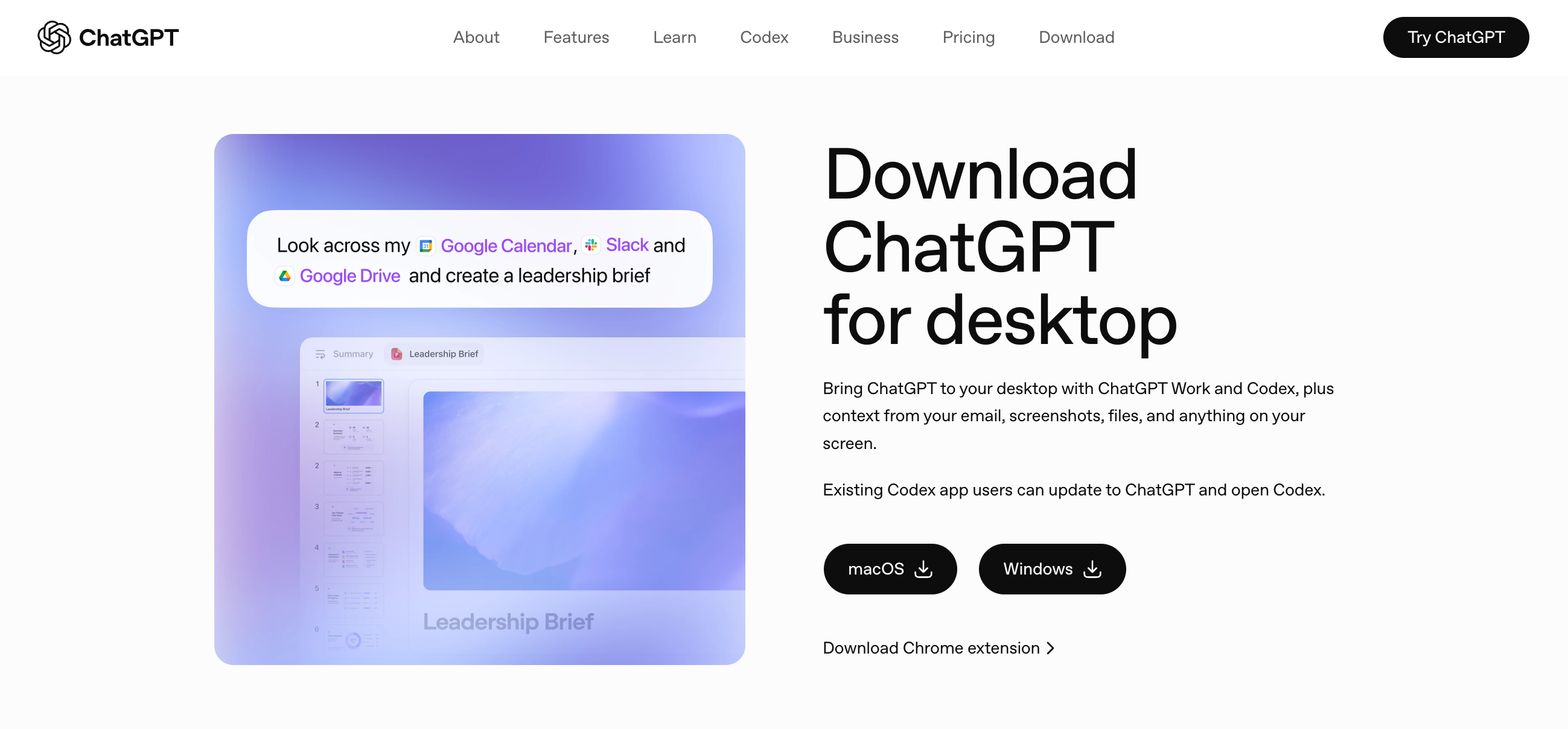 ChatGPT 官方下载页